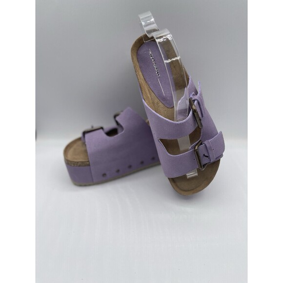 Intentionally Blank Suede Platform Sandals Women Lavendar Retro Boho Size 40 New - Picture 6 of 7